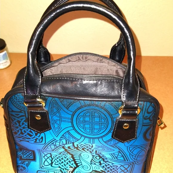 Viking Style leather handbag - Odin's Ravens - Picture 2 of 4